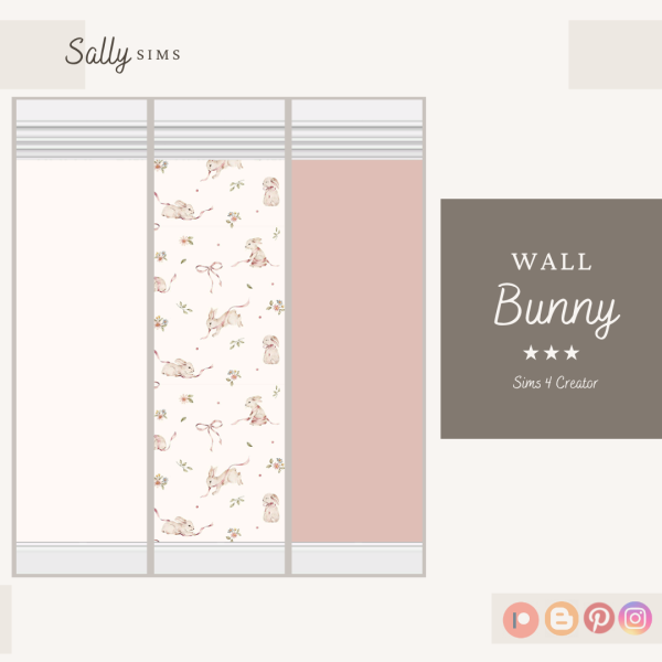 Alpha Wall BUNNY (FREE) by sally4sims - The Sims 4 Custom Content