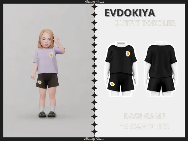 Alpha Evdokiya Outfit Toddler - The Sims 4 Custom Content