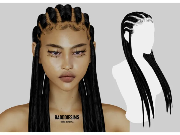 Alpha BADDDIESIMS SHENA HAIRSTYLE - The Sims 4 Custom Content