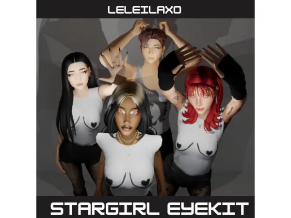 Alpha Stargirl Eyekit by LeleilaxoSims - The Sims 4 Custom Content