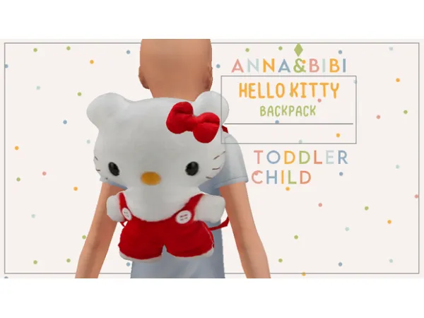 Maxis Match Hello Kitty_backpack_Toddler and Child [AnnaBibi] - The Sims 4 Custom Content