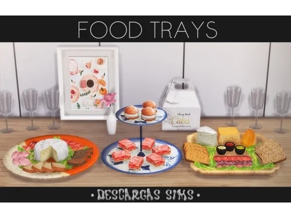 Alpha Food Trays - The Sims 4 Custom Content