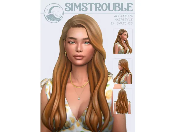 Maxis Match Alexandra Hairstyle (2 Versions) by simstrouble - The Sims 4 Custom Content