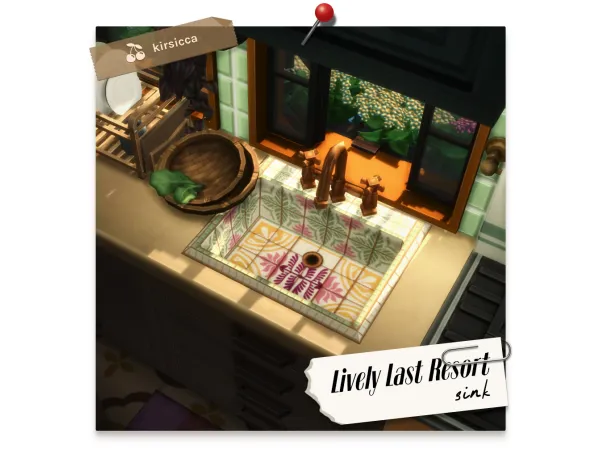 Maxis Match LIVELY LAST RESORT SINK by kirsicca - The Sims 4 Custom Content