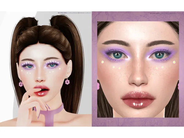 Alpha Flower Power Face Paint HQ by CarollDesign - The Sims 4 Custom Content