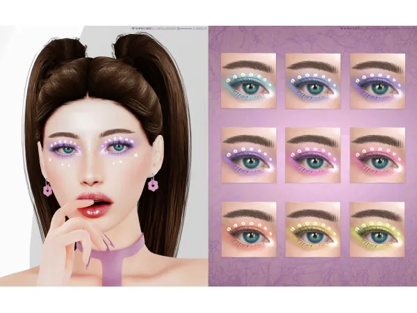 Alpha Flower Power Eyeshadow HQ by CarollDesign - The Sims 4 Custom Content