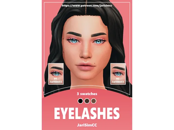 Maxis Match JariSimCC Eyelashes 01 02 - The Sims 4 Custom Content
