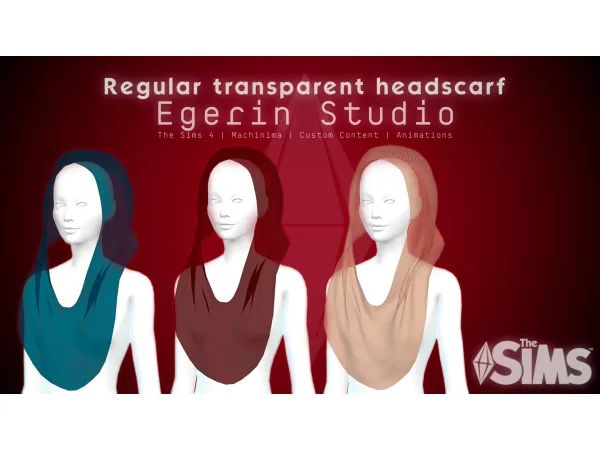 Mix [Egerin] Regular transparent headscarf - The Sims 4 Custom Content