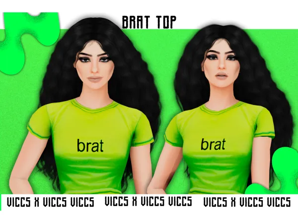 Alpha VICCS_BRAT TOP (TEEN ELDER) - The Sims 4 Custom Content