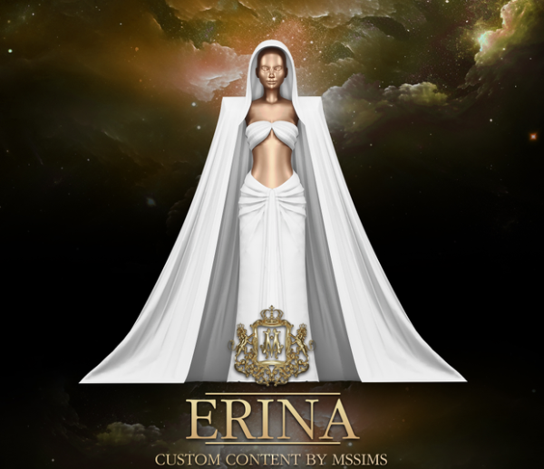 Alpha ERINA GOWN GOWN ACC by simsfinds - The Sims 4 Custom Content