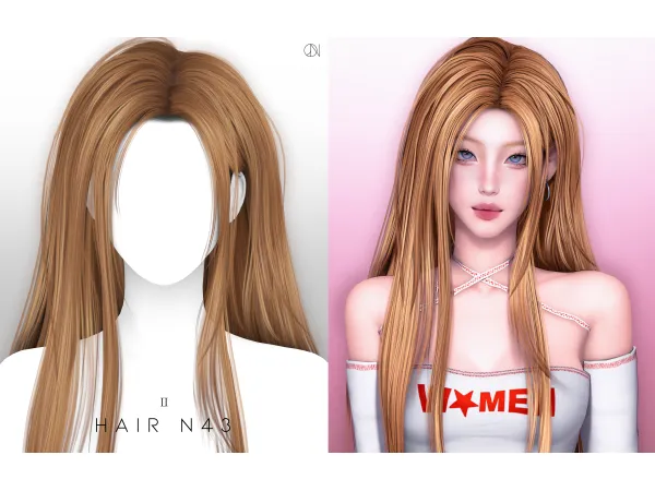 Alpha [JINO] HAIR N43 ver 2 - The Sims 4 Custom Content