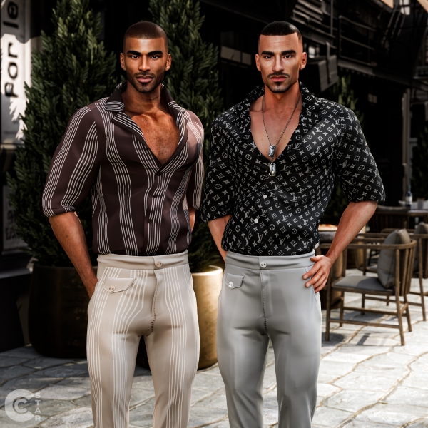 Alpha Male Short Sleeve Open Collar Shirt cool_conent_star by cool_content_star - The Sims 4 Custom Content