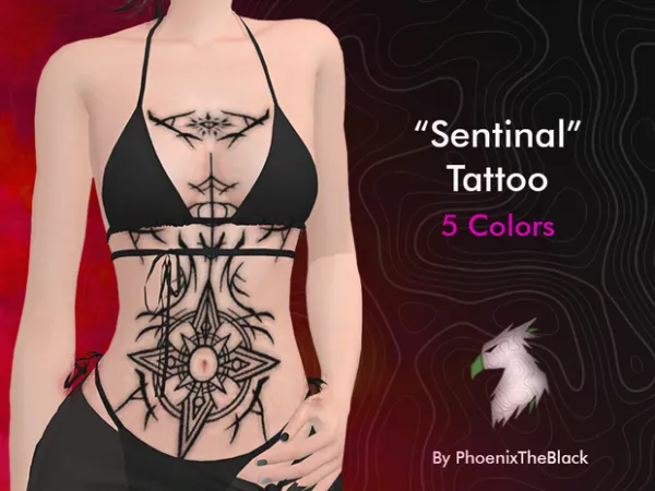 Mix Sentinal Tattoo by PhoenixTheBlack - The Sims 4 Custom Content