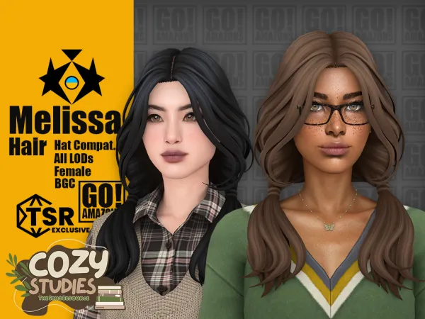 Maxis Match MELISSA HAIR by goamazons - The Sims 4 Custom Content
