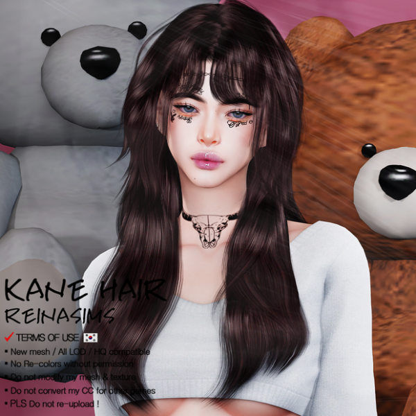 Alpha Reina 104 Kane hair by simsfinds - The Sims 4 Custom Content