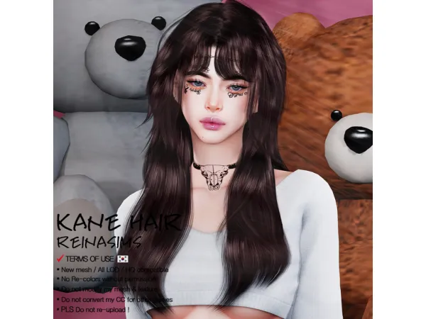 Alpha Reina 104 Kane hair - The Sims 4 Custom Content