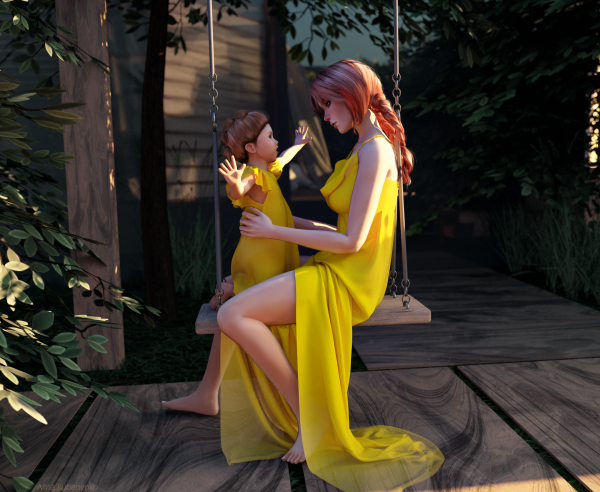 Mix On the swing 2 Poses Swing obj for Blender by simsfinds - The Sims 4 Custom Content