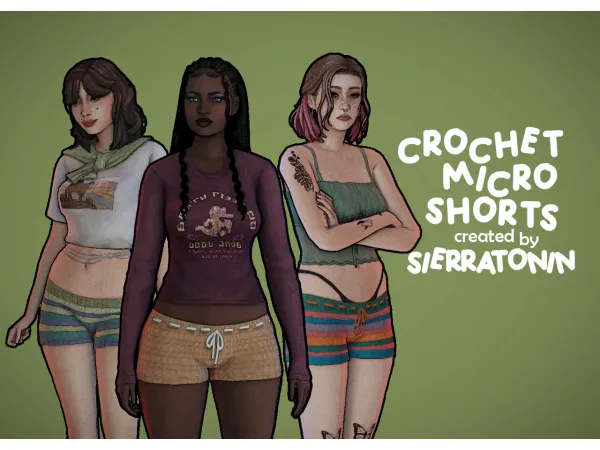 Maxis Match crochet micro shorts by sierratoninsims - The Sims 4 Custom Content