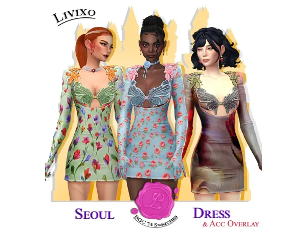 Maxis Match SEOUL DRESS by Livixo - The Sims 4 Custom Content