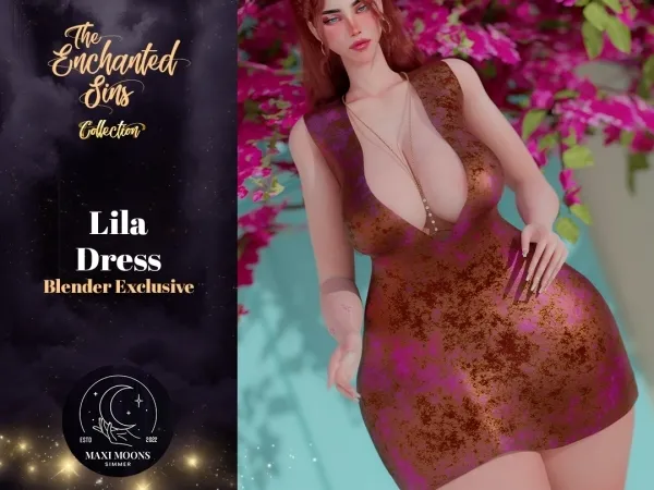 Alpha Lila Dress - The Sims 4 Custom Content