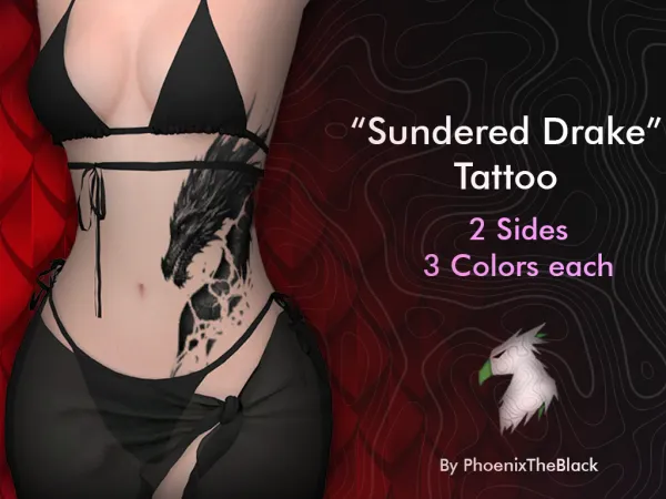 Mix Sundered Drake Tattoo by PhoenixTheBlack - The Sims 4 Custom Content