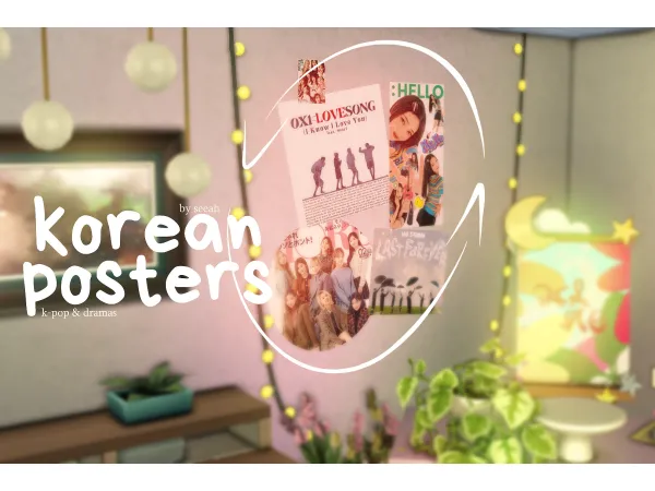 Alpha korean posters (k pop and dramas) posters mini pack by seeah01 - The Sims 4 Custom Content