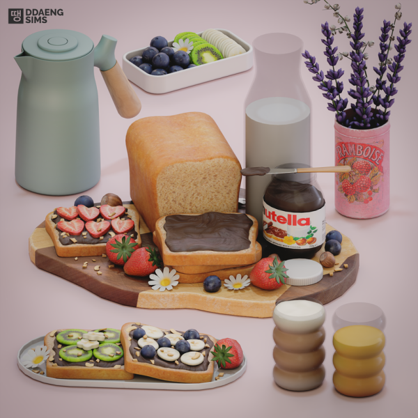 Alpha Nutella Breakfast by simsfinds - The Sims 4 Custom Content