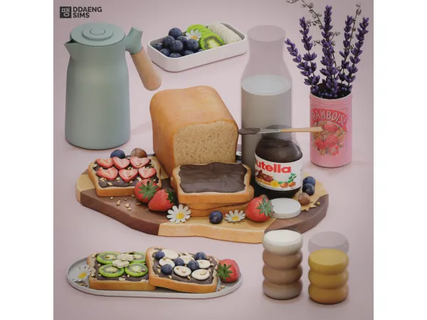 Alpha Nutella Breakfast by DDAENG Sims - The Sims 4 Custom Content
