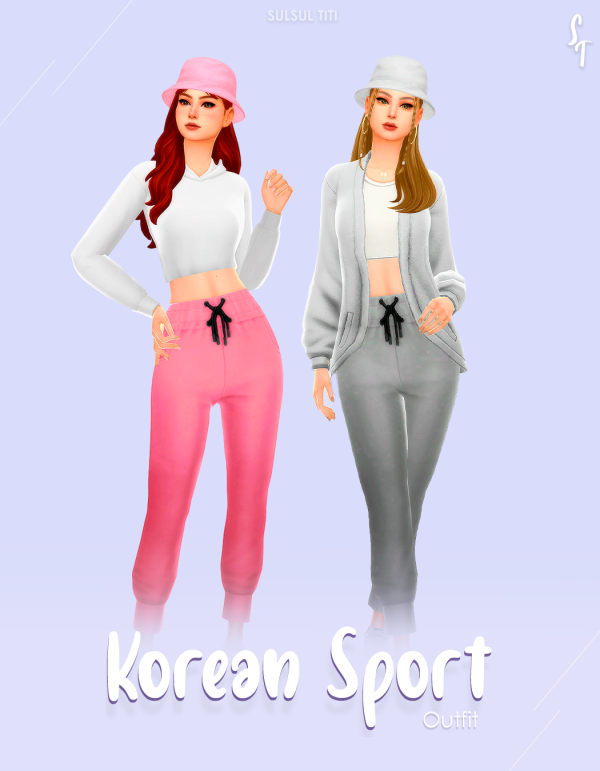 Maxis Match KOREAN SPORT OUTFIT by simsfinds - The Sims 4 Custom Content
