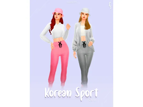 Maxis Match KOREAN SPORT OUTFIT by SulSul TiTi - The Sims 4 Custom Content