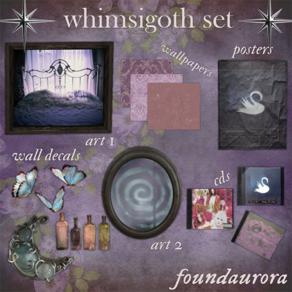 Alpha [foundaurora] whimsigoth set by simsfinds - The Sims 4 Custom Content