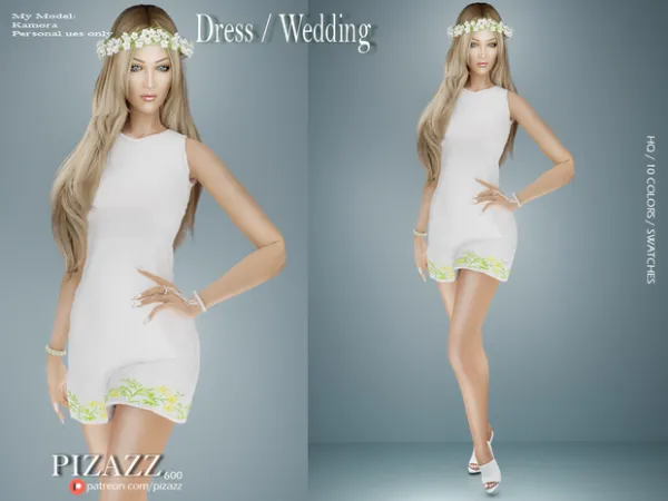Alpha Spring Boho wedding dress by pizazz - The Sims 4 Custom Content