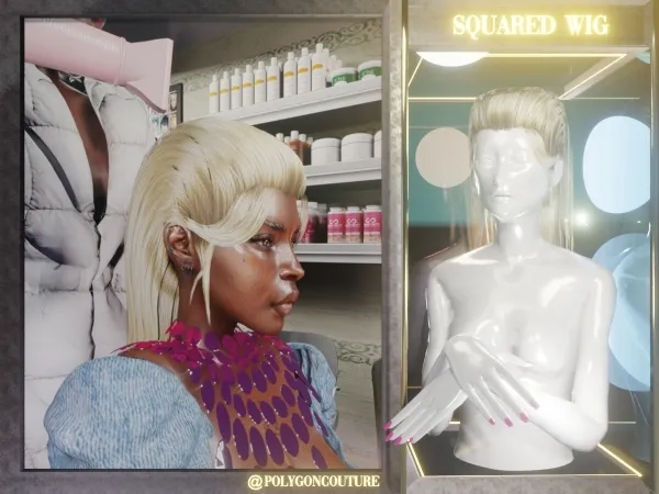 Alpha Squared Wig - The Sims 4 Custom Content