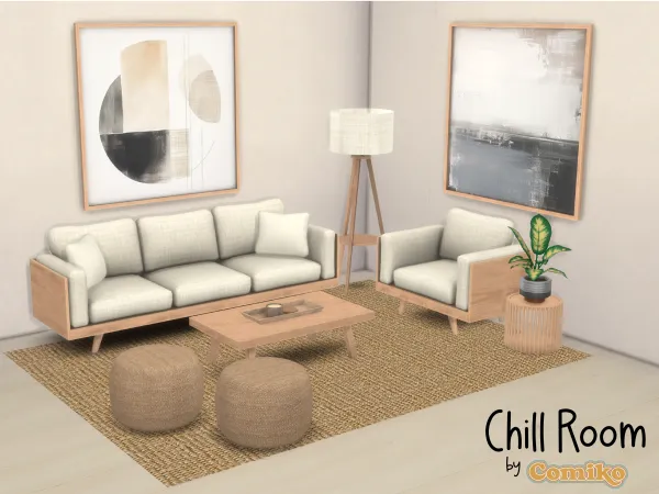 Maxis Match Chill Room Living Room by Comiko - The Sims 4 Custom Content