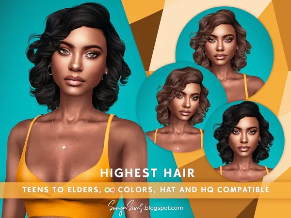 Alpha Highest Hair by sonyasims - The Sims 4 Custom Content