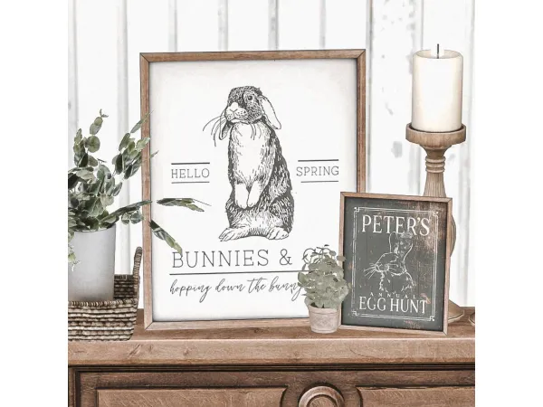 Alpha Farmhouse 2024 Bunnies Wall Standing arts by Sims4Luxury - The Sims 4 Custom Content