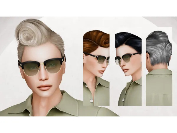 Alpha Vintage Armand Hairstyle - The Sims 4 Custom Content