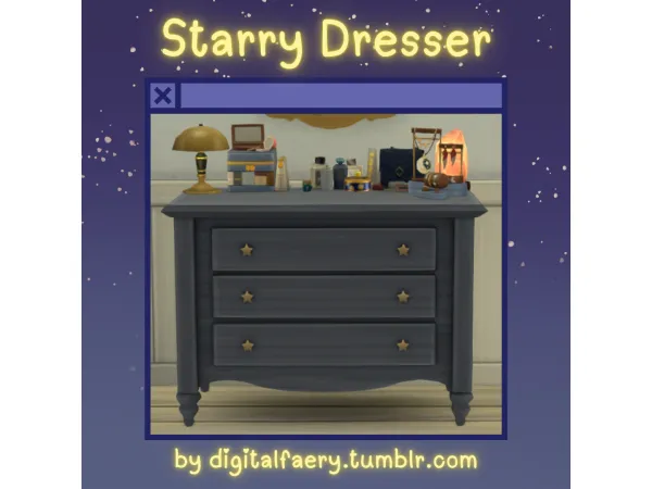 Maxis Match Starry Dresser by digitalfaery - The Sims 4 Custom Content
