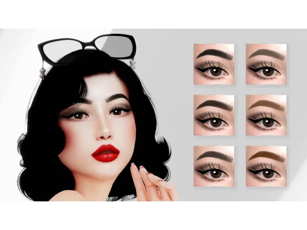 Alpha Vintage Summer Brows by caroll - The Sims 4 Custom Content