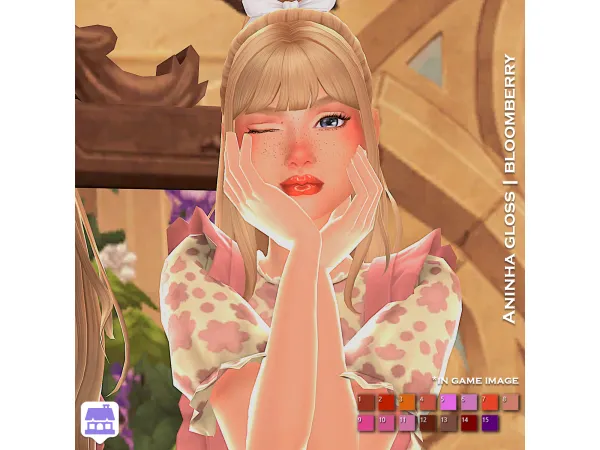 Maxis Match Aninha lip gloss by Bloomberry - The Sims 4 Custom Content