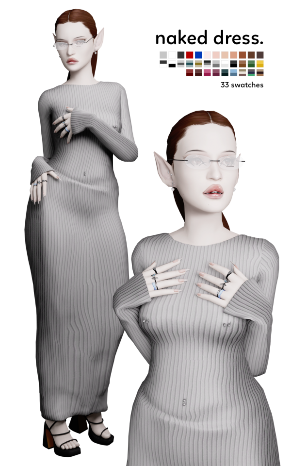 Maxis Match naked dress by simsfinds - The Sims 4 Custom Content