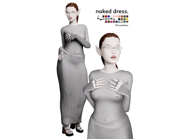 Maxis Match naked dress by nsves - The Sims 4 Custom Content