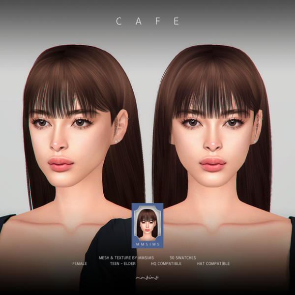 Alpha MMSIMS Hair Cafe by simsfinds - The Sims 4 Custom Content