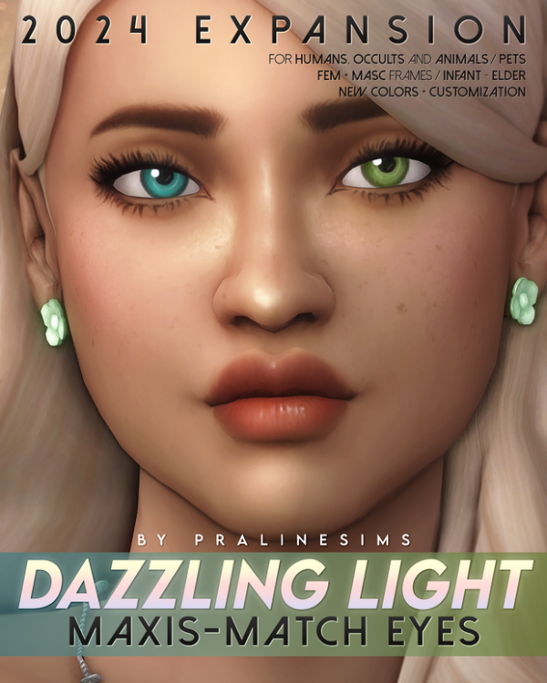 Maxis Match DAZZLING LIGHT Maxis Match Eyes 2024 EXPANSION by simsfinds - The Sims 4 Custom Content