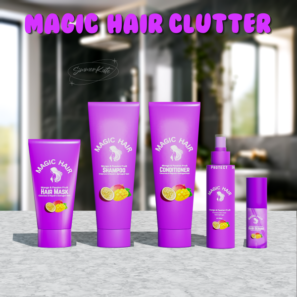 Alpha Magic Hair Clutter by simmerkatex - The Sims 4 Custom Content