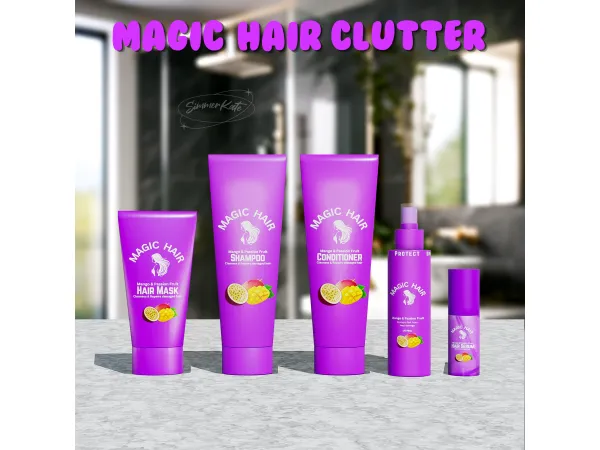 Alpha Magic Hair Clutter - The Sims 4 Custom Content