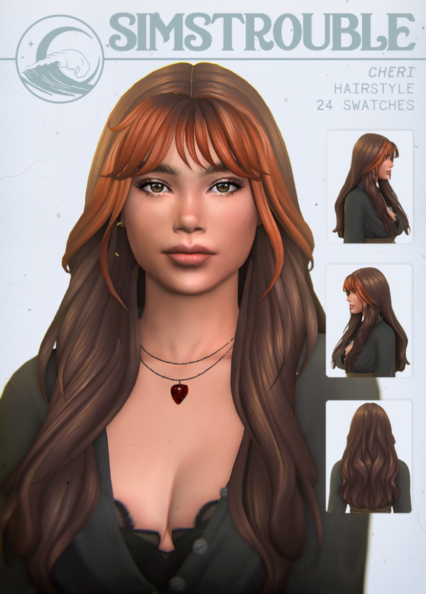 Maxis Match Cherie Hairstyle (2 Versions) by simsfinds - The Sims 4 Custom Content