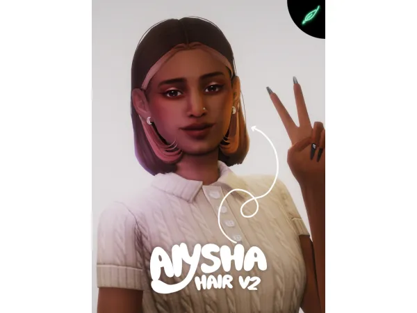 Maxis Match aiysha hair (V2) by thatonegreenleaf - The Sims 4 Custom Content