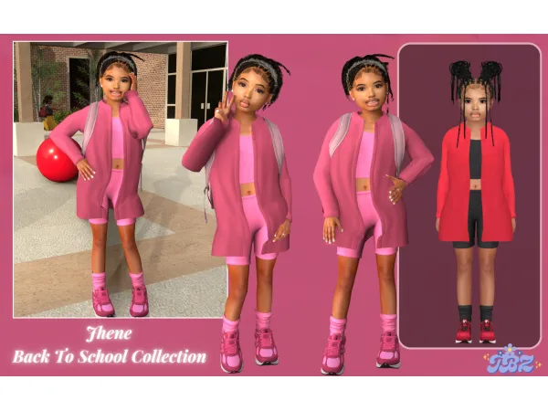 Maxis Match Jhene Back To School by TBZSimz - The Sims 4 Custom Content