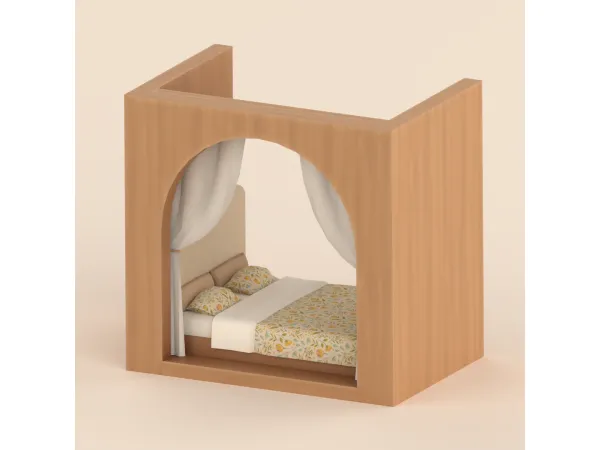 Maxis Match Arched Beam Bed by GUA - The Sims 4 Custom Content